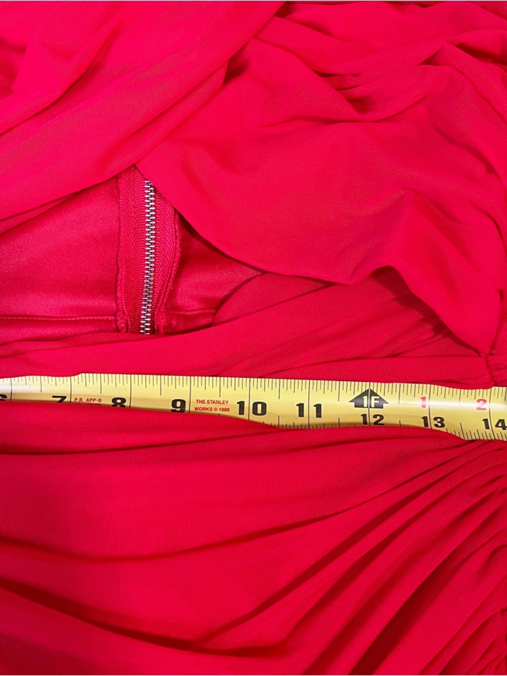 New Bardot Wms Aliyah Fire Red Sheer Ruched Crisscross L/S Coquette Midi Dress M - Picture 11 of 15
